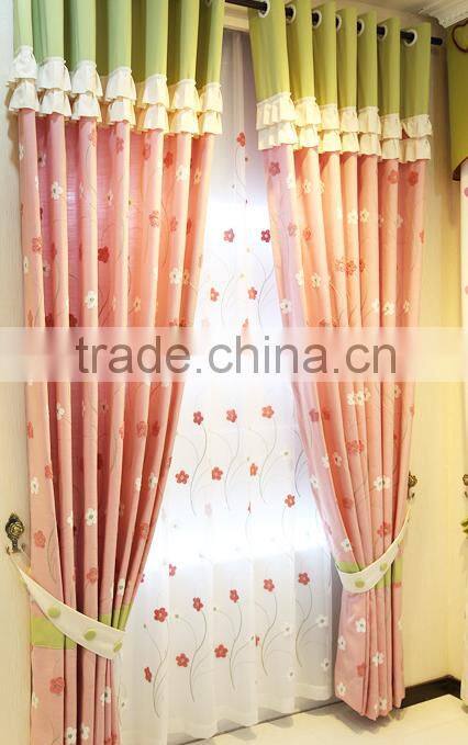 2015 environmental protection cotton embroidery curtain Bedroom Princess room curtains