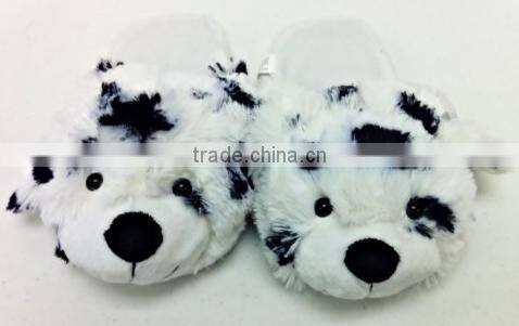 dog head plush slippers/winter bedroom animal shoes/cute plush dog slippers