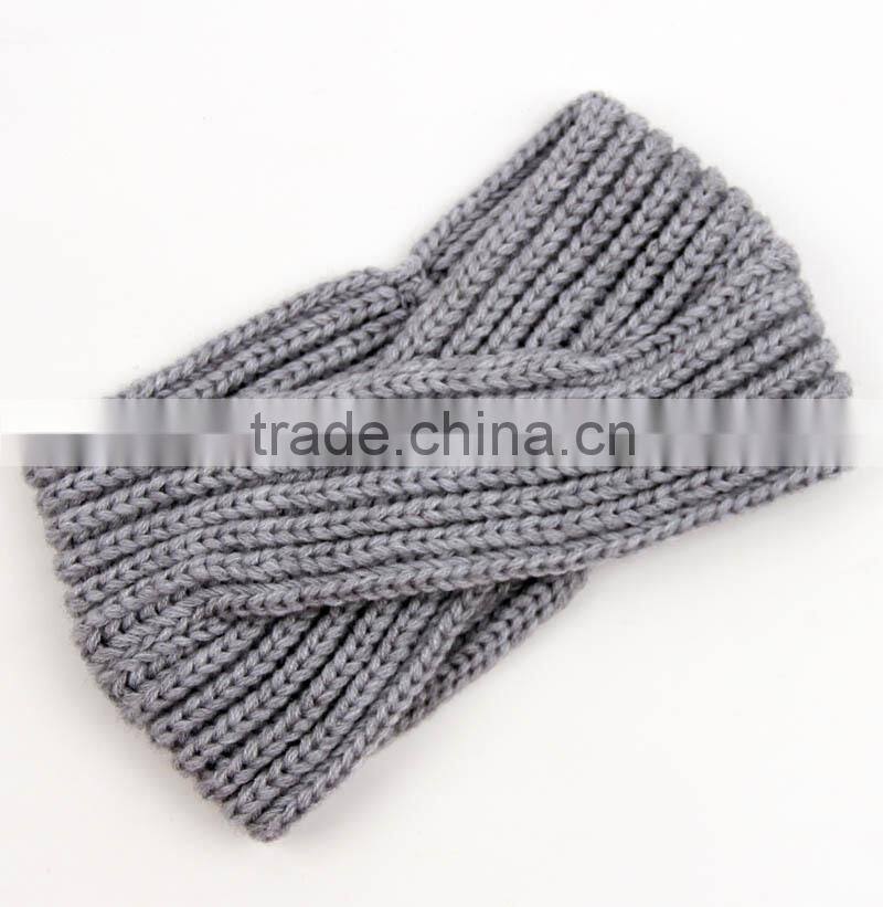 Europe and America Hot Selling Fashion Trendy Lady Girls Plain Sports Knitted Headband