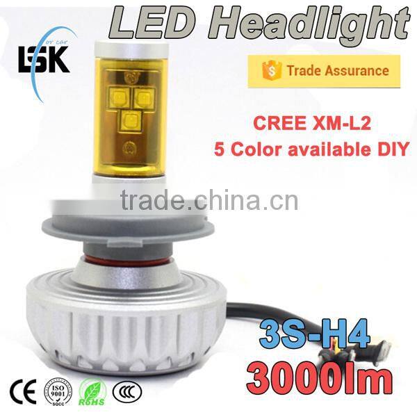 New arrival high power 3S h4 motorcycle led headlight kit 5 color temperature available