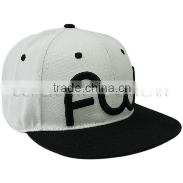 flat brim 3d logo custom snapback caps