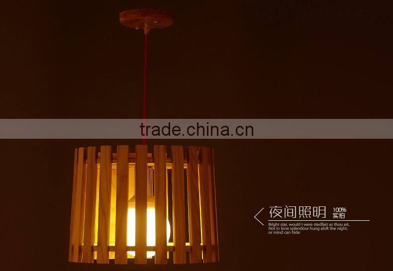 Wooden LED pendant light JK-8005B-06 Hanging Pendant Lamp Wooden Modern Style
