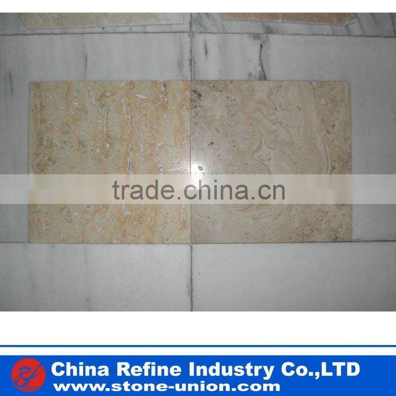 Golden travertine tile