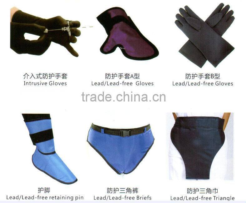 lead rubber apron, instrusive gloves, lead gloves