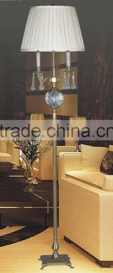 CE/UL/SAA brass column floor lamp crystal ball FL21706