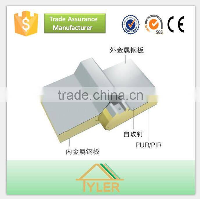 Heat Insulation PU Coated Steel Sandwich Panel for Cold Storage