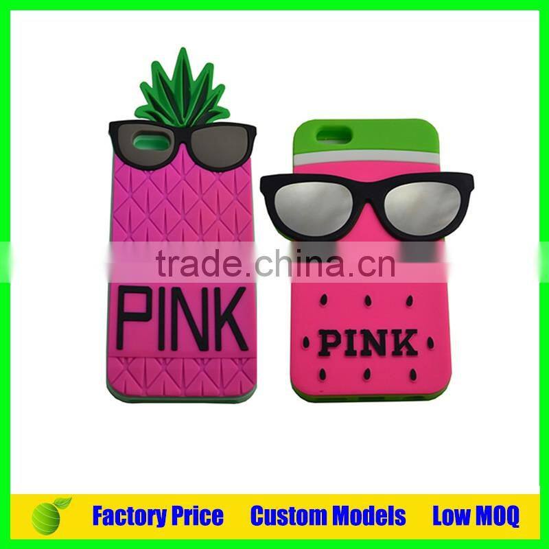 Pink Custom Silicone 3d phone back cover case for Oppo A37 phone back cover