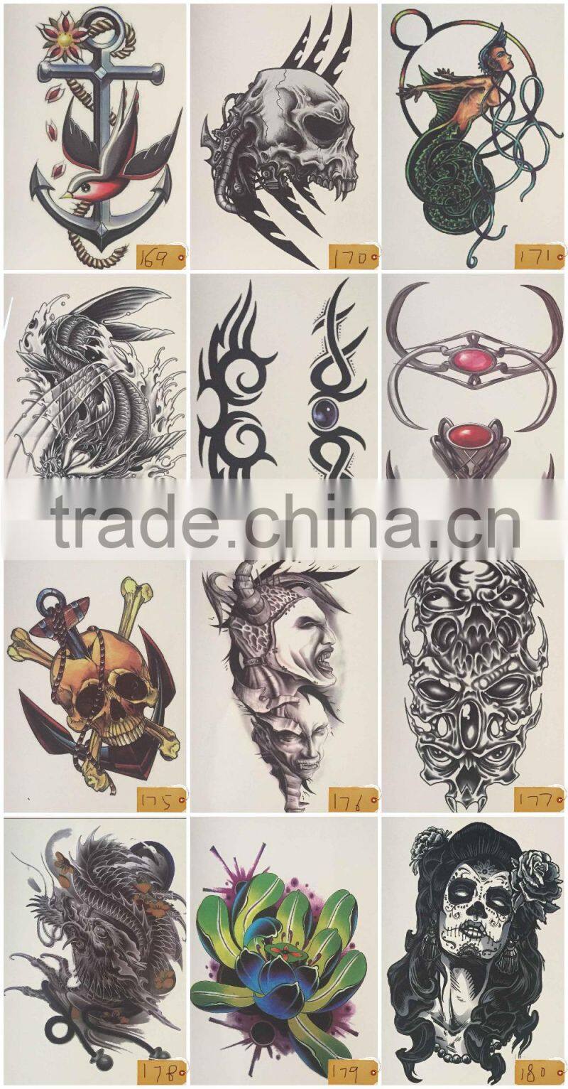 High Quality Letter Gold Flash Metallic Metal Custom Water Transfer Temporary Tattoo Stickers Body Art