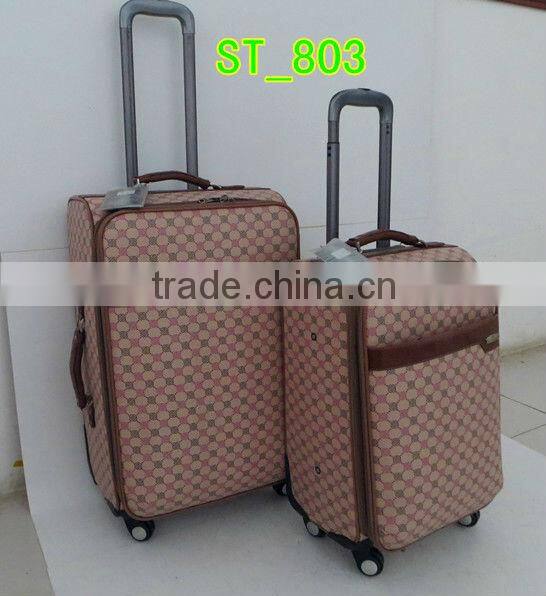 2015 top design newest carry-on 4 wheels PU trolley luggage