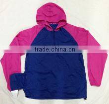 2015 stocklot 100% nylon rain jacket fashion colorful rain jacket