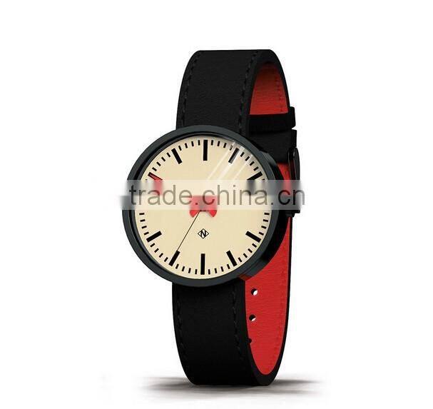 Drummer Watch Ion-plated Steel Leather Bracelet Wristwatch