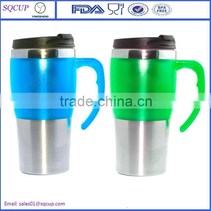 Office/Car Daily Use Double Wall Insulated Coffee Mug with Handle and Lid