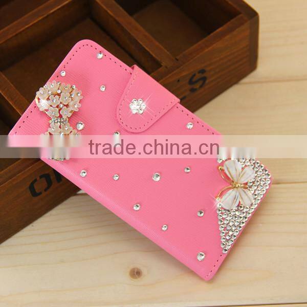New Fashion Handmade Luxury Wallet For iPhone6 Leather Case Flip Diamond Covers