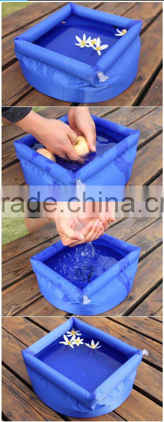 Outdoor camping travel tourism folding inflatable foot basin