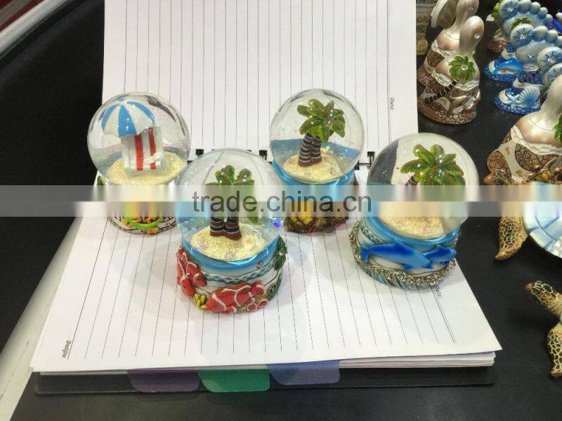 polyresin dolphin snow globe item