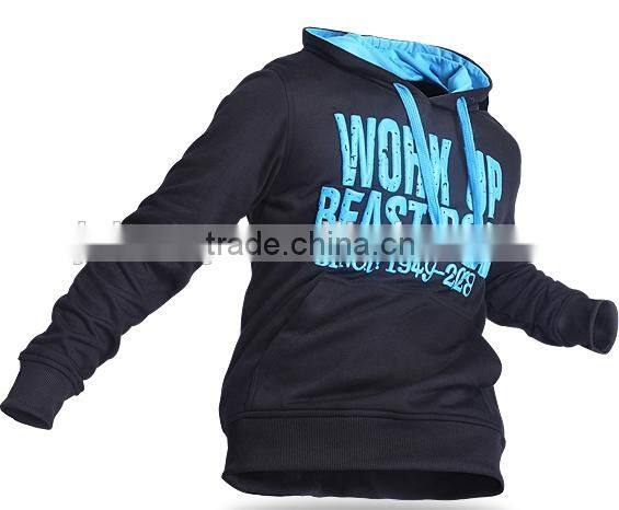 Men 's plain dyed cotton fleece lightweight hooded sweatshirt