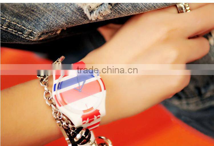 Custom fancy colorful silicone watch,japan movt watch