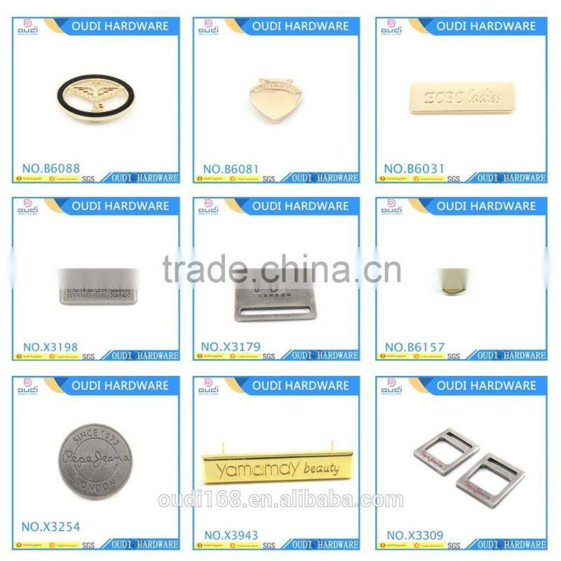 Connected words tag custom for women fashion handbag accessories custom metal logo label