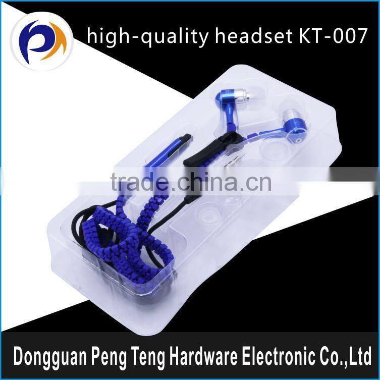 fashion design earphone zipper with mic