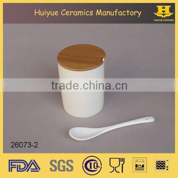 Kitchen Jar, Ceramic Seasoning Jar with spoon and lid