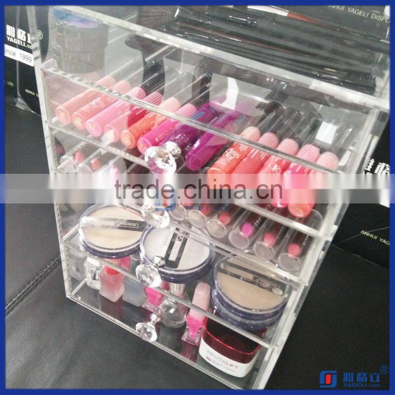 2016 Hot Sale!! Wholesale 5 Drawers Large Acrylic Cosmetic Organizer with Drawers