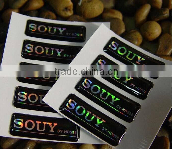 silver epoxy logo sticker with glue (M-EP306)