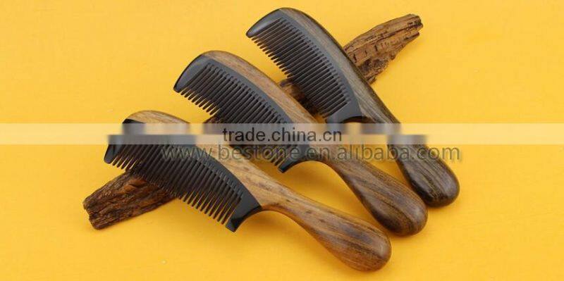 Natural Ox Horn Green Sandalwood Wood Comb
