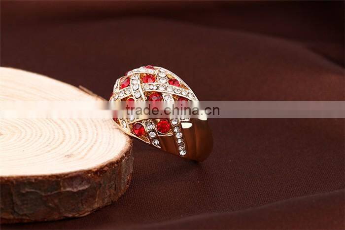 Factory wholesale less than 1 dollar jewelry zinc alloy full jewelled rose gold ring