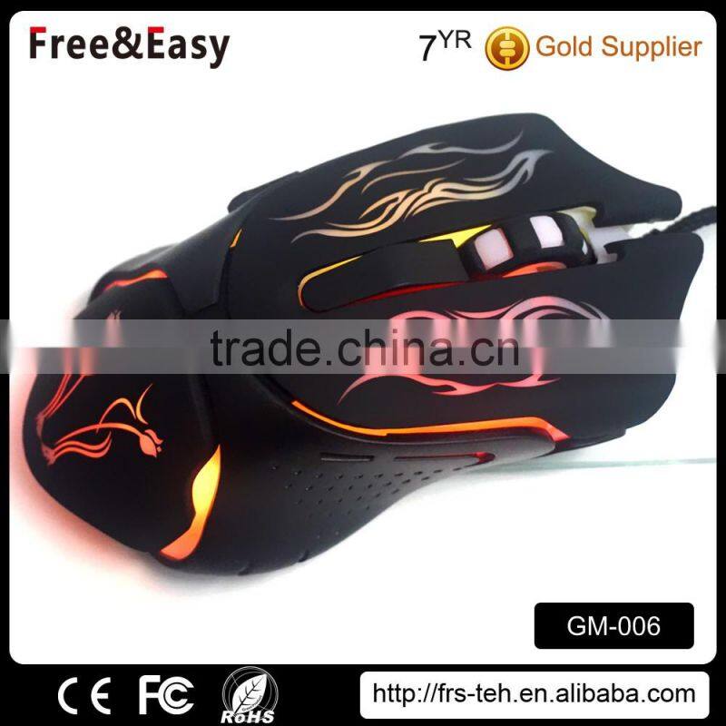 6D Laser carving cool design Optical Wired Gaming Mouse