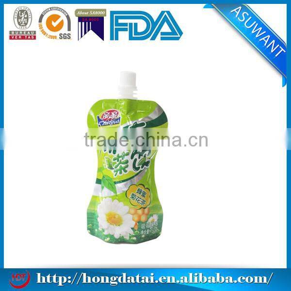 Beverage and wine bag with spout/Food packaging spout pouch for juice /liquid stand up pouch with spout