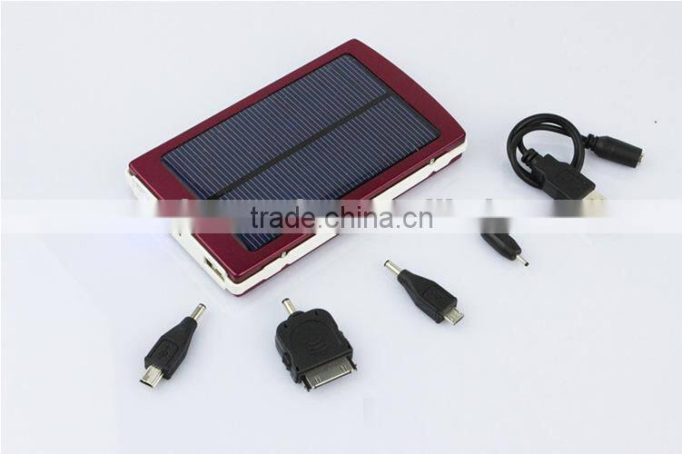 2015 hot selling solar power bank 10000mAh, portable solar phone charger, ce rohs fcc passed smart phone solar charger