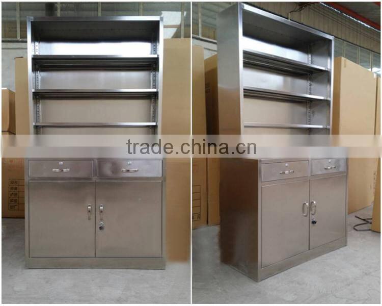 Commercial stainless steel cabinet Vertical white metal data medical cabinet with 3 drawers lateral cabient