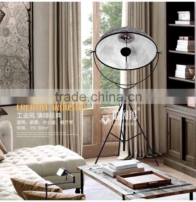 hot sell sailing searchlight paper lamp shades for modern tripod wooden floor lamp F4043