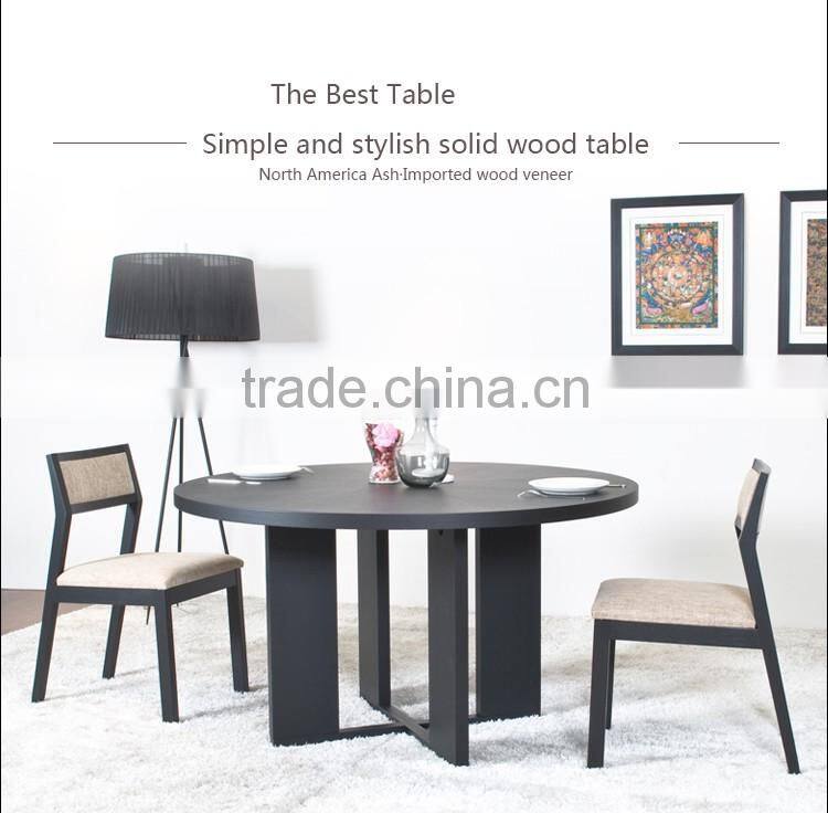 HANM modern design solid wood round dinning table home furniture