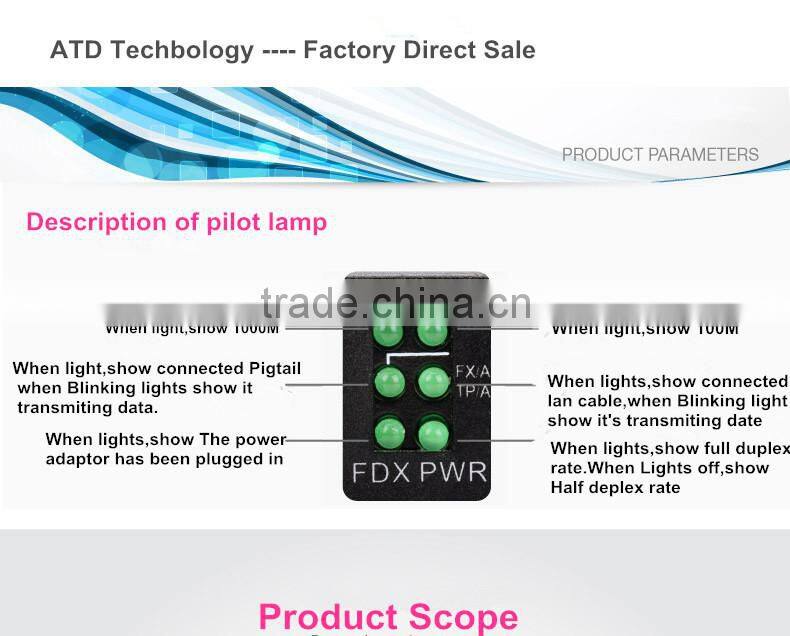 Atongda 10/100/1000Mbps 25km FC SC fiber optic to coaxial Converter