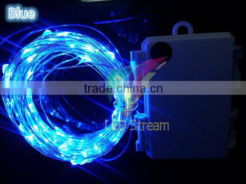 Waterproof Timer 10M 100 leds Silver copper wire string lights outdoor Christmas lighting