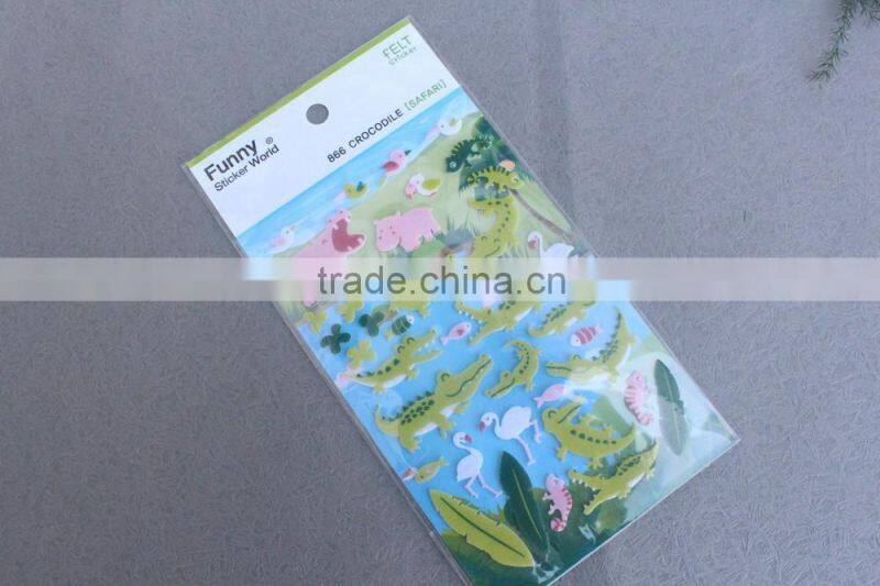 Cheap wholesale funny kids felt sticker/New design hot sale for kids felt sticker