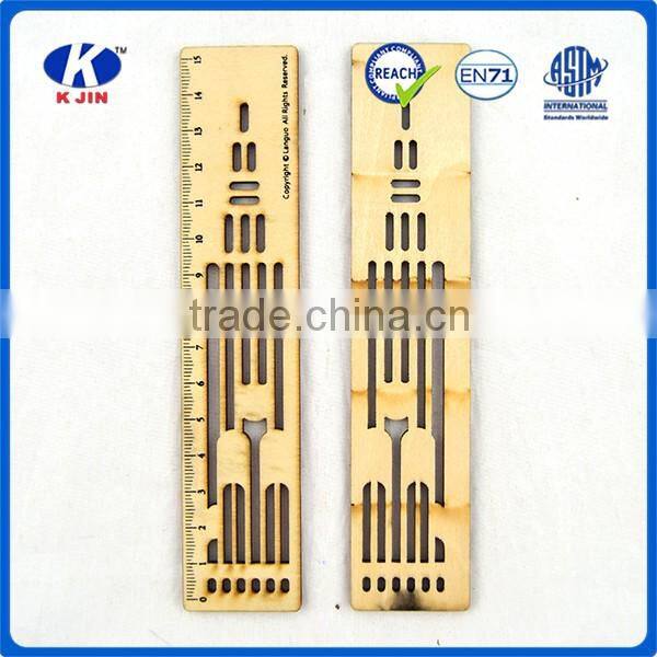2015 Promotion cheap 15cm creative wood ruler with custom for art