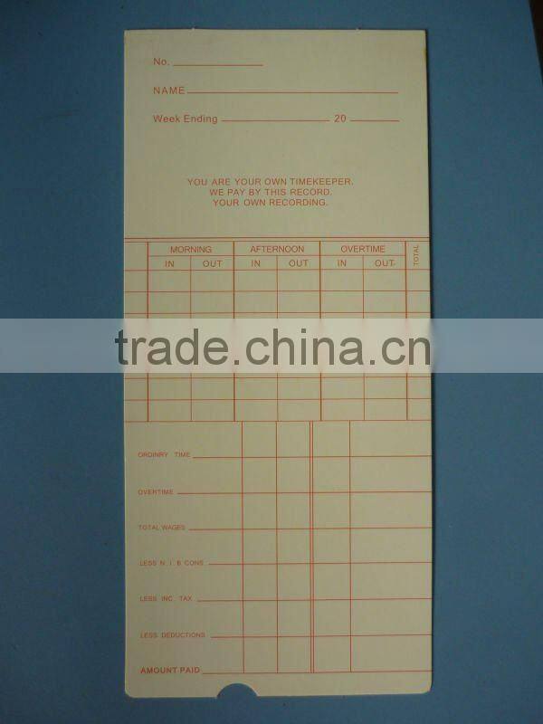 time cards 50pcs or 100pcs/ bag, for relogios de ponto/ time recorder