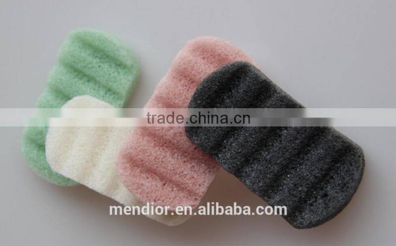 Mendior Bath konjac sponge rectangle black bamboo charcoal sponge