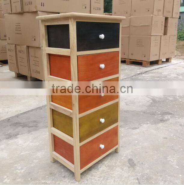 Chinese Modern Cheap Nightstands Bedside Table with Wicker Drawers