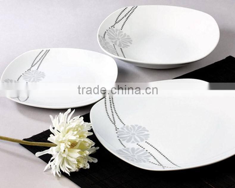 Square dinner set,good porcelain dinner set,stackable dinnerware set
