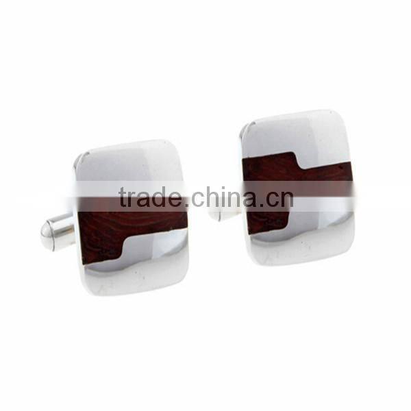 Groomsman Cufflinks with Onyx, Wood and Stainless Steel, Wood Keyhole Cufflinks