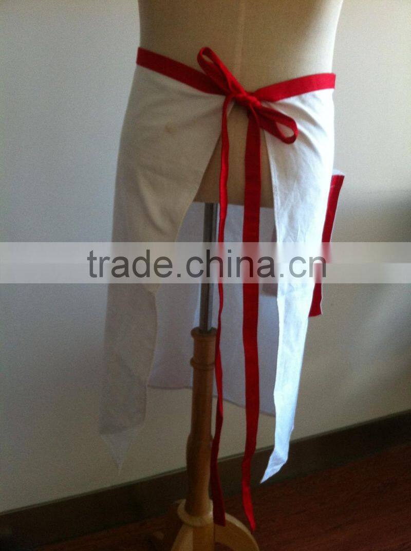 Embroidered White Adults Cooking/Bar Apron, Made of 100% Cotton