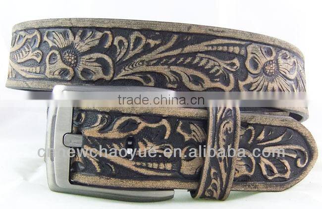 LONGHORN RODEO HAND TOOLED BROWN LEATHER WESTERN BELT Belt Wholesale With Various Colors and Factory Prices