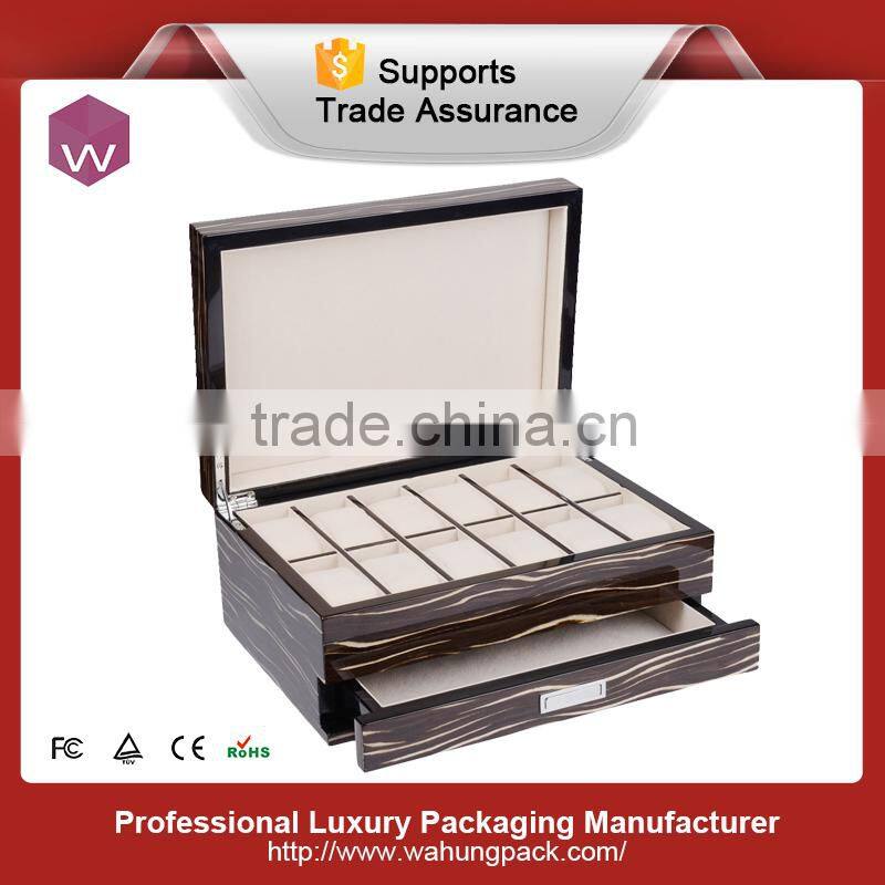 Double - layer 20 slots custom wooden watch storage box