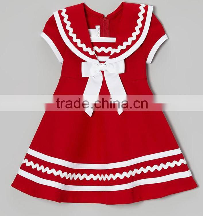 Summer new styled frock short sleeve design cotton dress for baby girl wholesale kids summer dress
