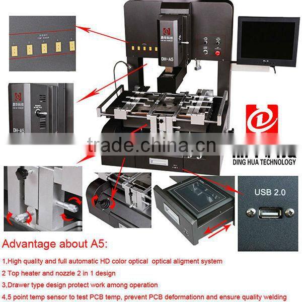 Dinghua optical alignment bga rework machine soldering maching for mobile phone with optical bga reballing kit DH-A5