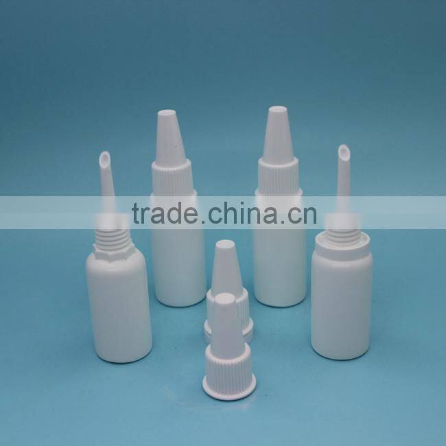 15ml PE cosmetic plastic bottle with nozzle plug