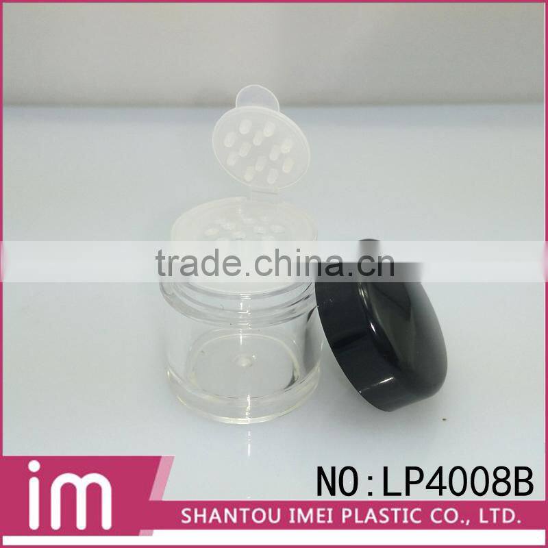 Round Shape plastic empty compact cosmetic loose powder case